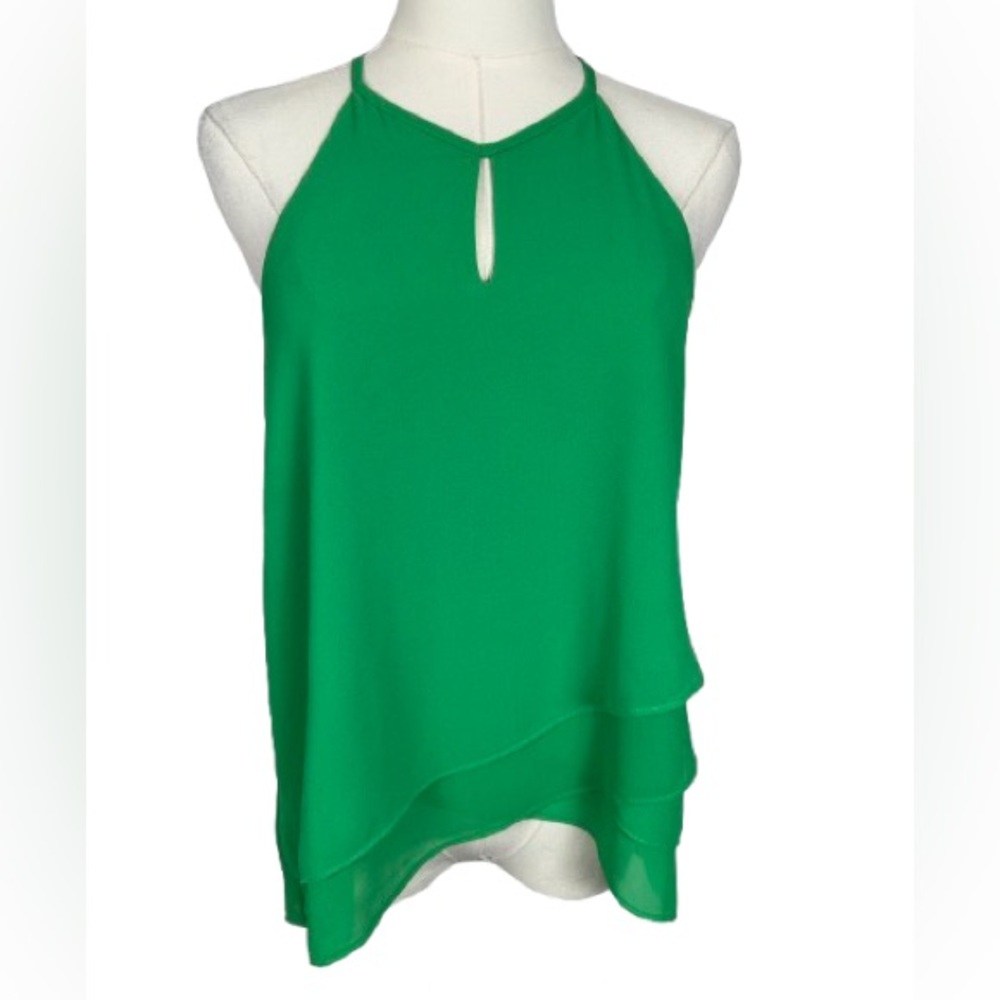 She + Sky Emerald Green Layered Silk Blouse